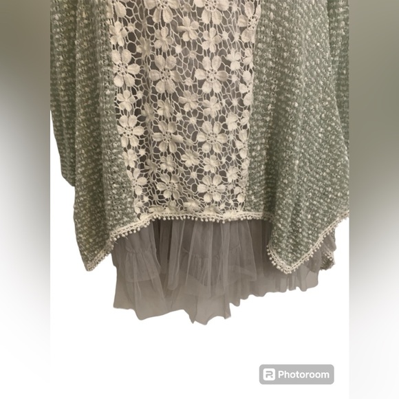 Anthropologie Ryu Chiffon Lace Layered Tunic Dress Sz Large - Picture 3 of 9